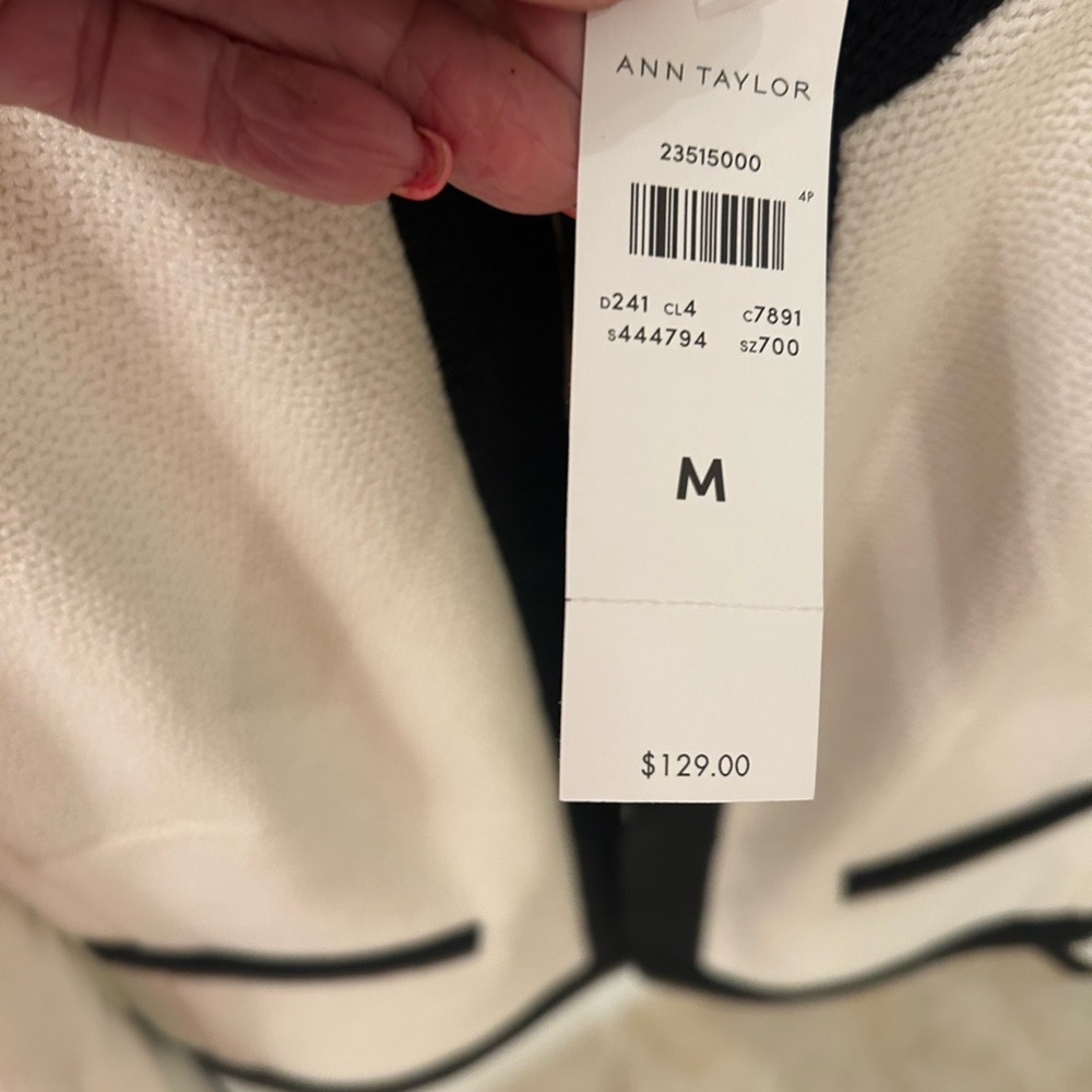 Ann Taylor Cream and Black Blazer - Picture 2 of 5